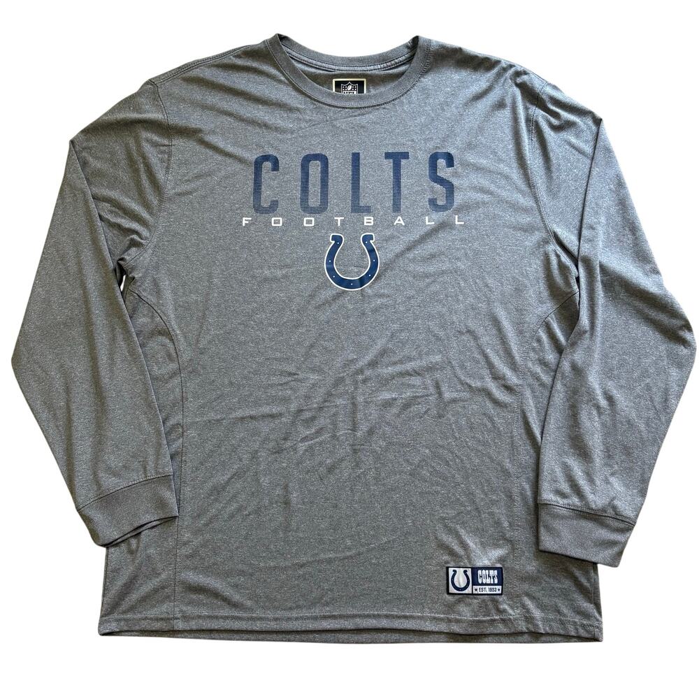 Indianapolis Colts Men’s Long Sleeve T-Shirt Gray Size 2XL Football 1953 Logo